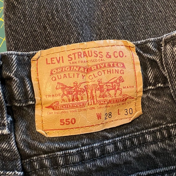 Vintage Levi’s 550 W28 L30 Washed Black High Rise Tapered Women - Picture 5 of 15
